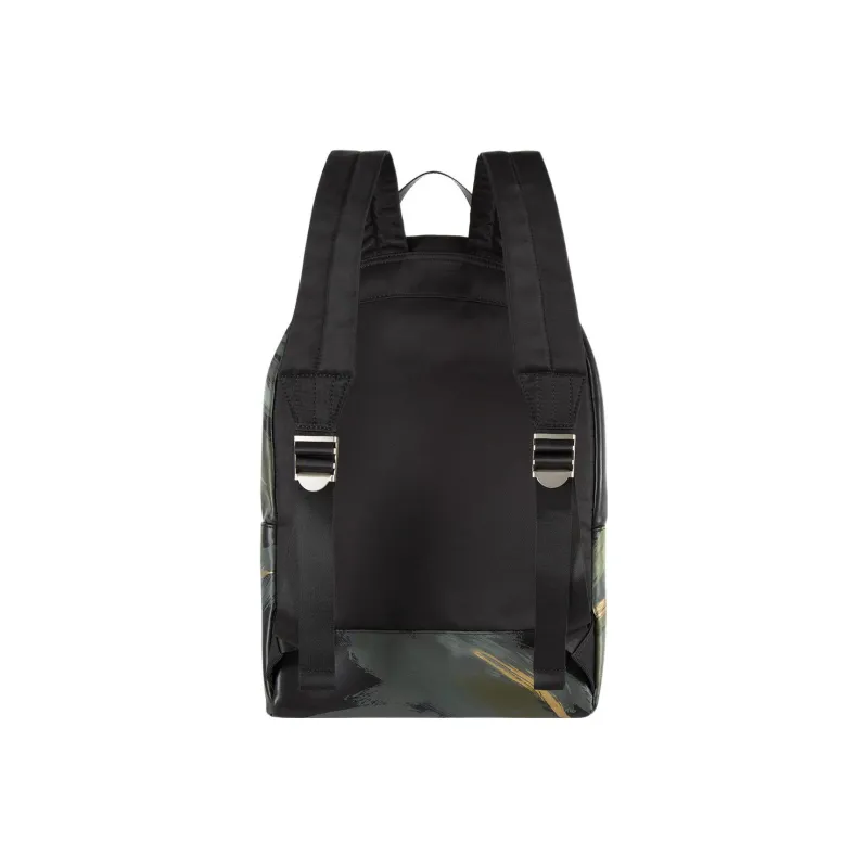 EVISU Cow Leather Patchwork Backpack Regular Unisex Army Green-1