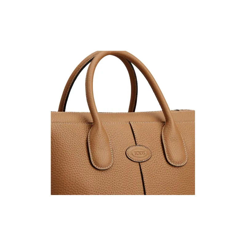 TOD'S Logo Embossed Zipped Small Tote Bag-4