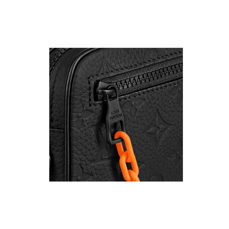 LOUIS VUITTON Pochette Volga Monogram Empreinte Orange Black-4