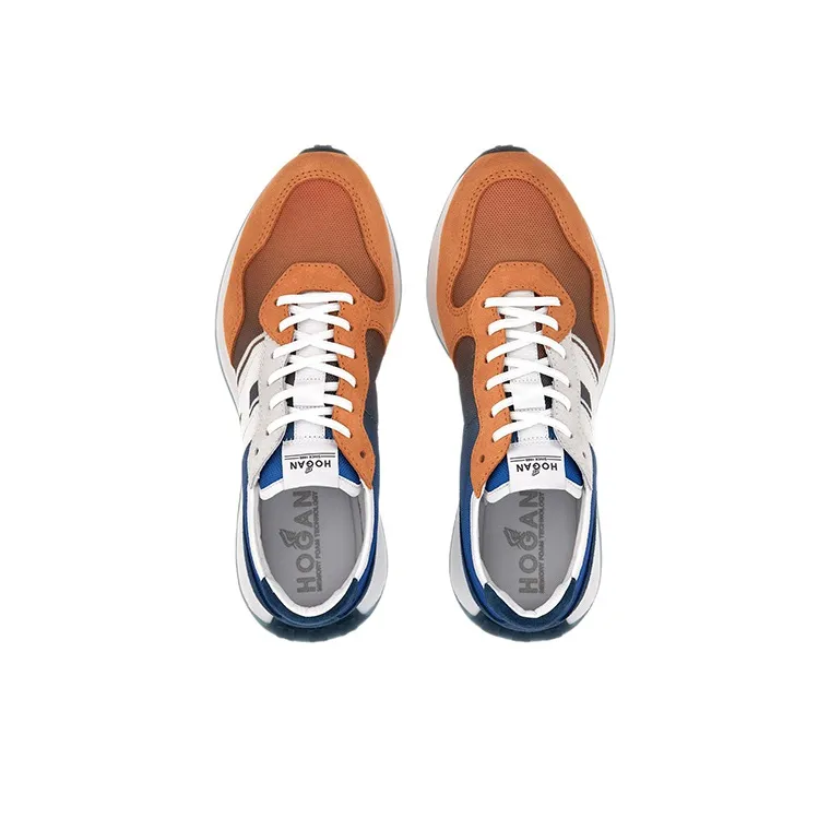 HOGAN Round Toe Panelled Sneakers-4