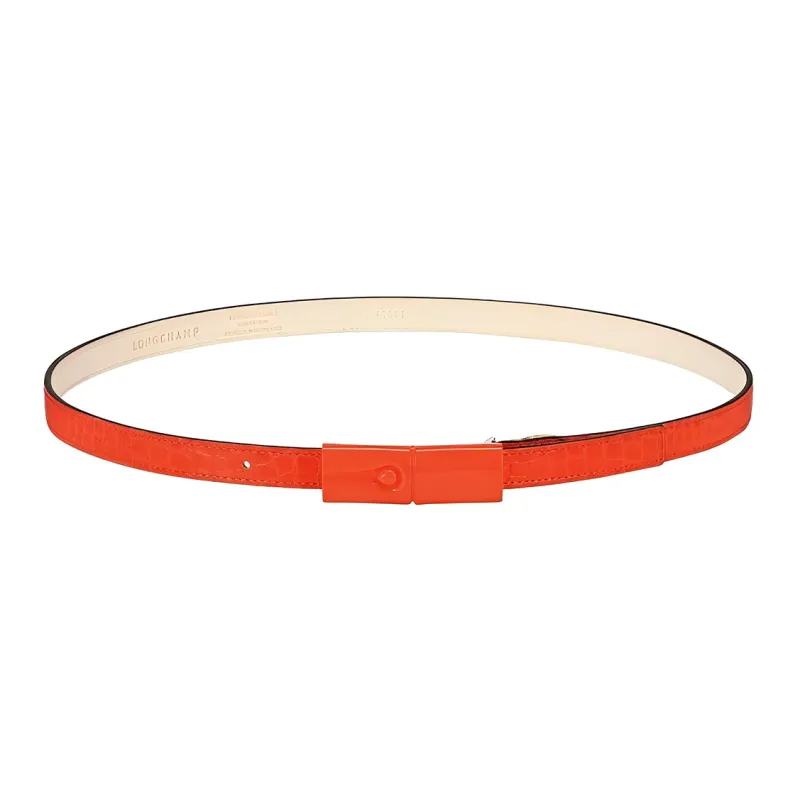 LONGCHAMP Trendy Elegant Smooth Buckle Belt Women's Red-0