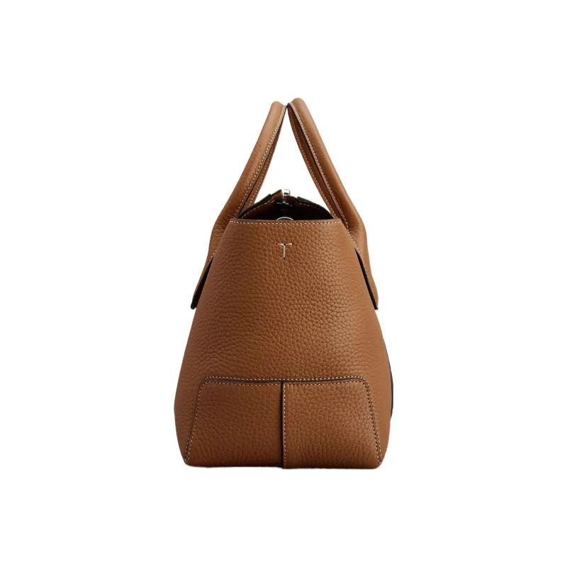 TOD'S Logo Embossed Zipped Small Tote Bag-2
