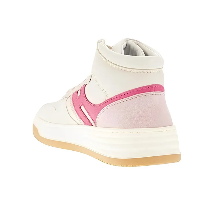 HOGAN H630 Stylish Skateboarding Shoes Women's Beige Pink-3