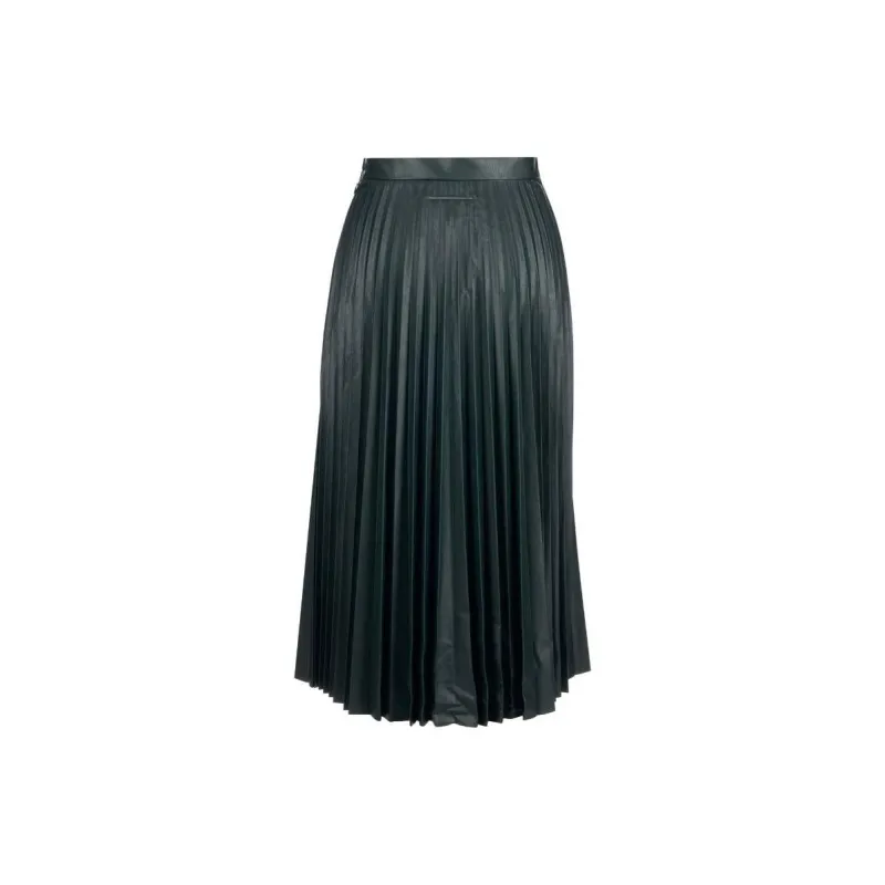 MM6 Maison Margiela Faux leather Pleated Midi Skirt-1