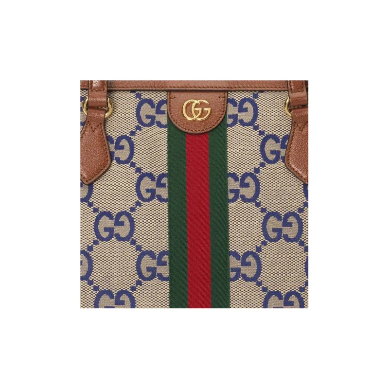 GUCCI Canvas With Leather Tote Bag, Shopping Bag, Canvas Bag, Handbag, Shoulder Bag Women's-7