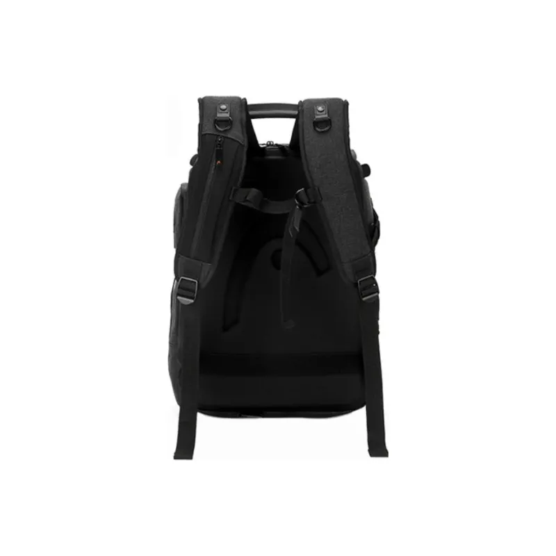 HEAD Cow Leather Camera Bag SLR Camera Backpack Large Size Unisex Black/Dark Gray-2