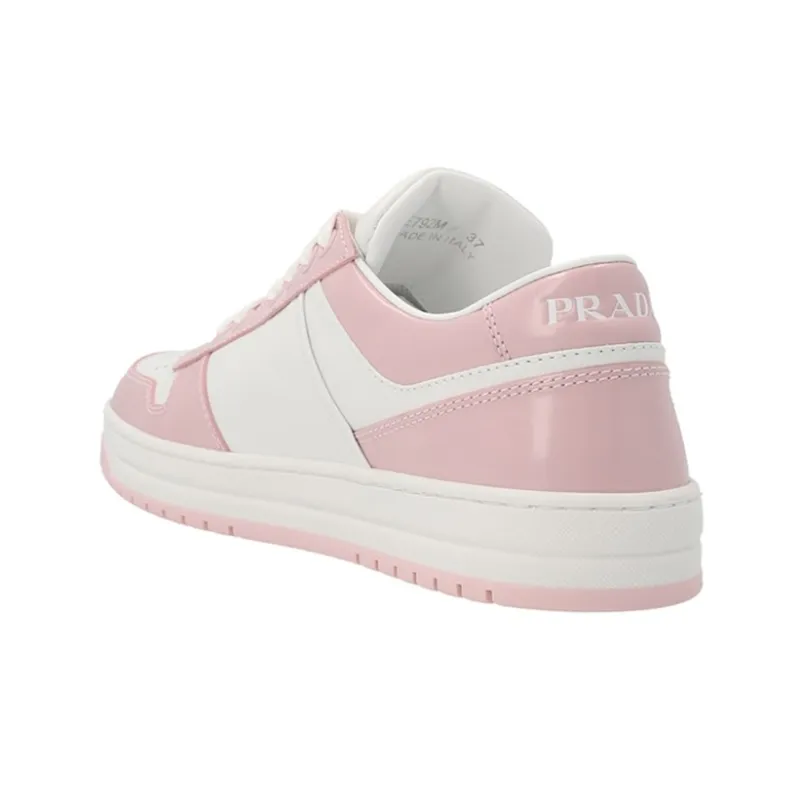 PRADA Downtown Leather Sneakers 'White Pink' Women's-1