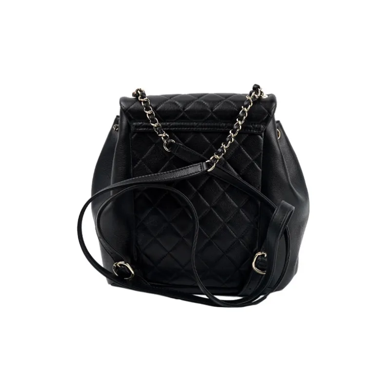 CHANEL Duma Cow Leather Backpack Tubas Women's Black-2