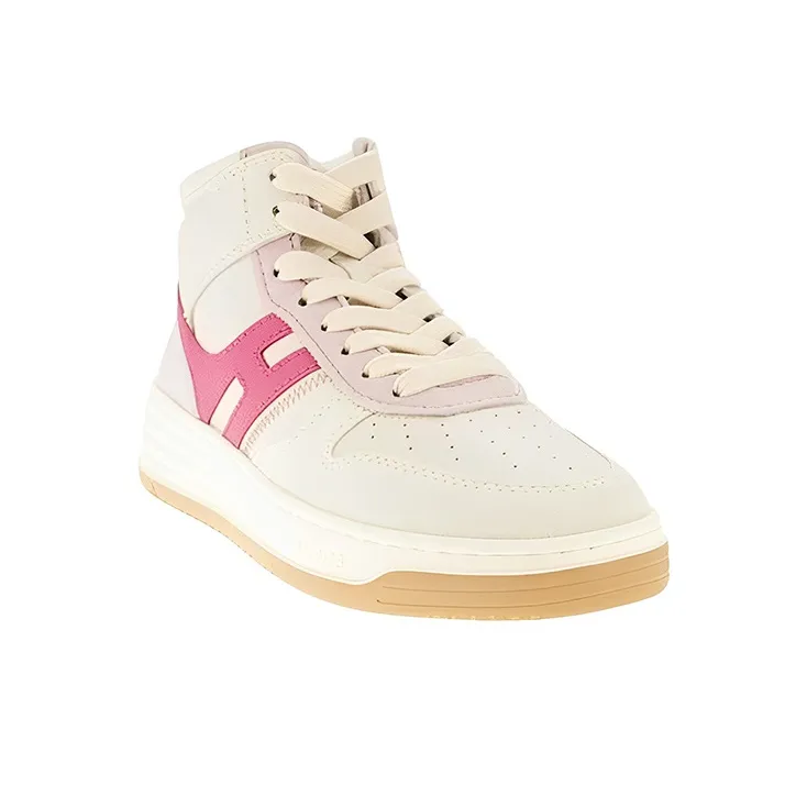 HOGAN H630 Stylish Skateboarding Shoes Women's Beige Pink-2