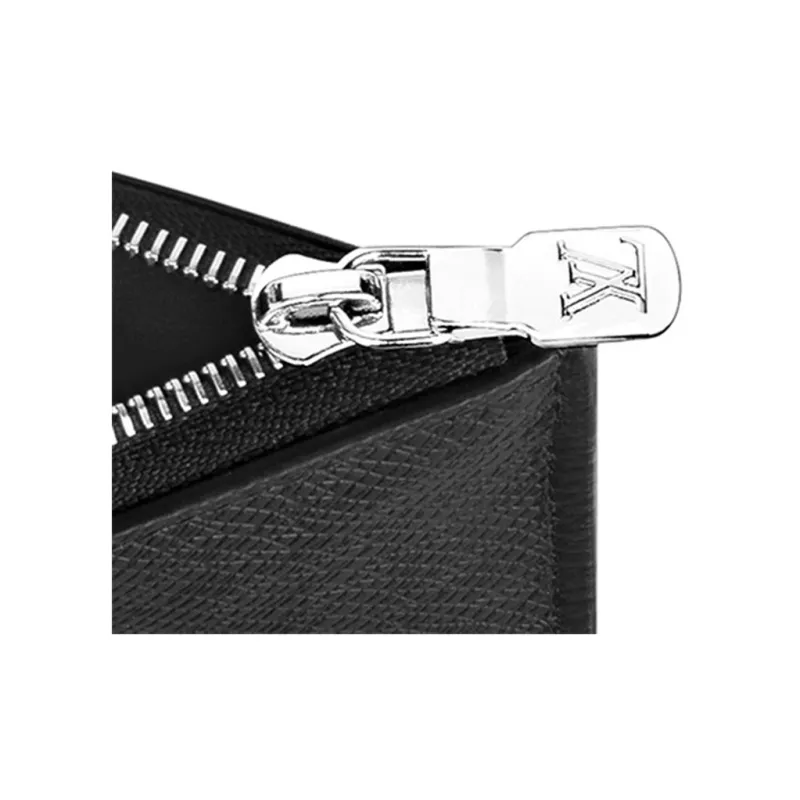 LOUIS VUITTON Cow Leather Card Holder, Coin Purse Men's Black-4