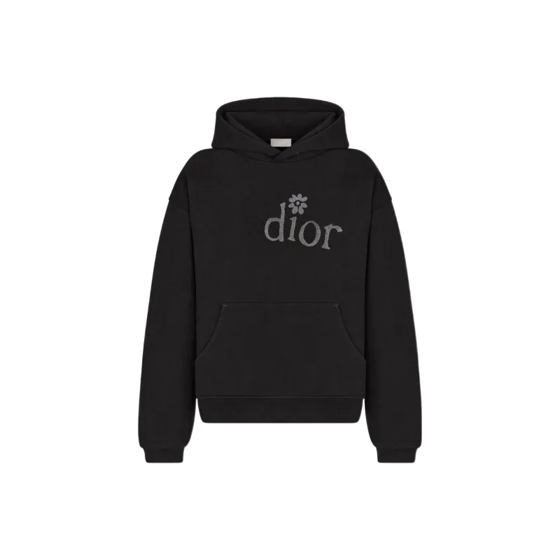 Hoodie Men Dior Fleece Hoodie Dior CD Icon Hooded Sweatshirt Black