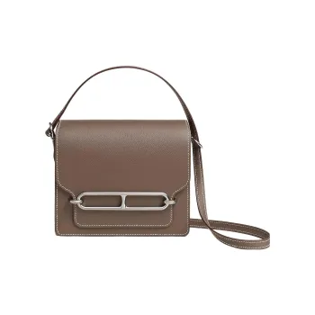 HERMES Roulis Evercolor Leather Pig Nose Handbag, Shoulder Bag, Crossbody Bag Mini Women's 18 Etoupe Elephant Gray