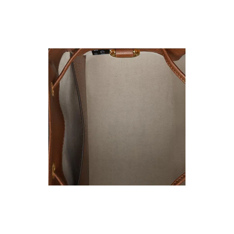GUCCI Ophidia Canvas With Leather Bucket Bag Handbag Shoulder Bag Crossbody Bag Small Size Women's Blue/Brown-7
