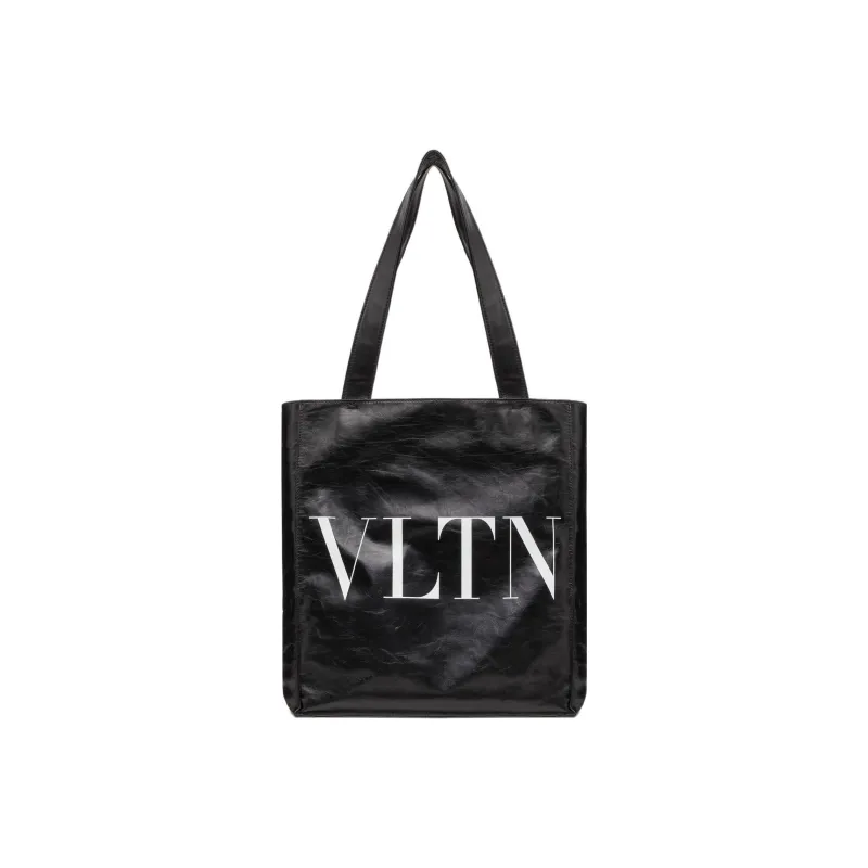 Valentino VLTN Soft Calfskin Tote Bag, Shopping Bag, Shoulder Bag, Handbag Men's Black-0