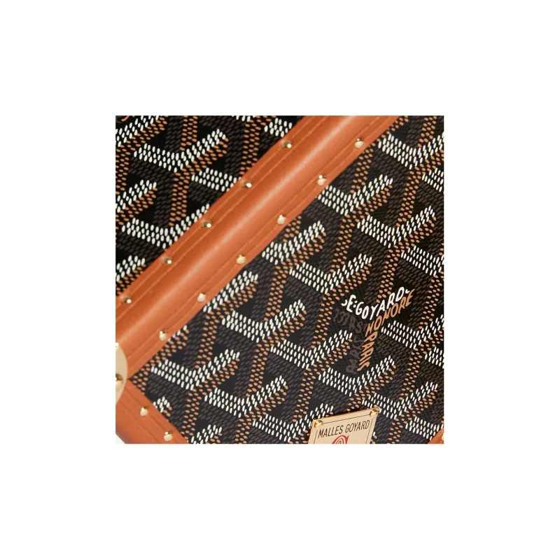 GOYARD Dé Canvas With Leather Wrist Bag Women's Black/Tan-2