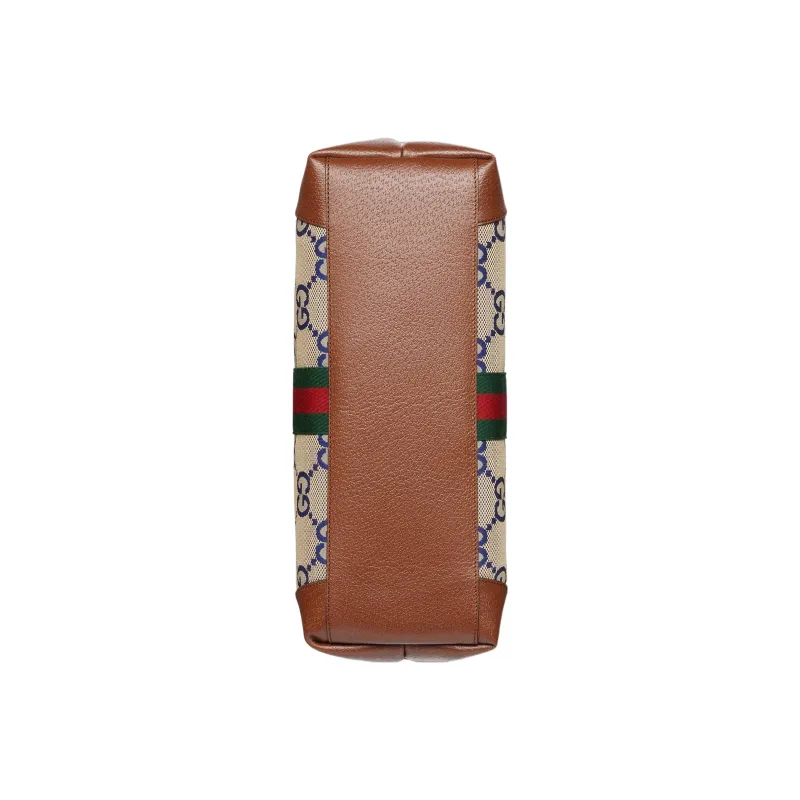 GUCCI Canvas With Leather Tote Bag, Shopping Bag, Canvas Bag, Handbag, Shoulder Bag Women's-6