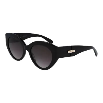 LONGCHAMP Plate Frame Cat Eye Sunglass Women's Black