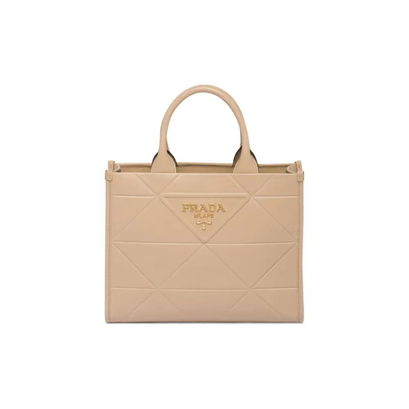 PRADA Leather Tote Bag Shopping Bag Shoulder Bag Crossbody Bag Handbag Medium Size Women's Sand-0
