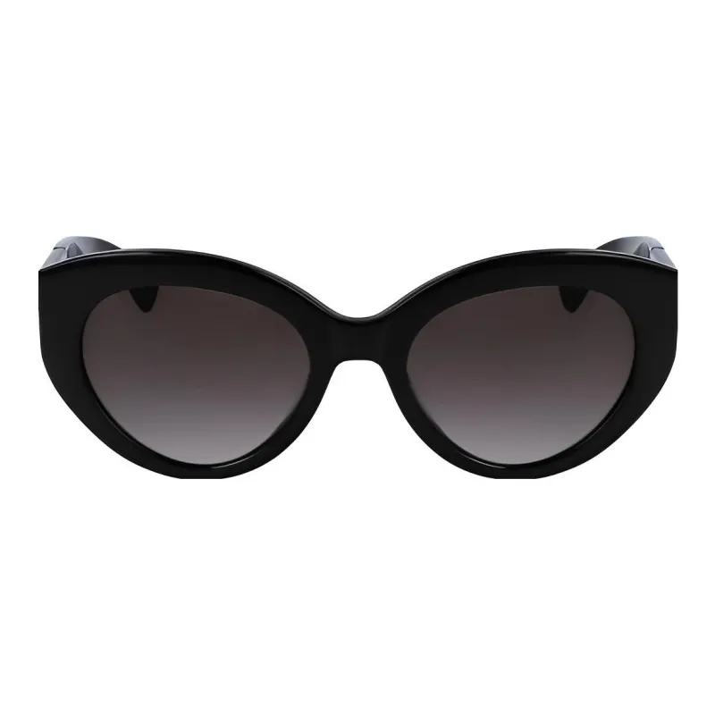 LONGCHAMP Plate Frame Cat Eye Sunglass Women's Black-1