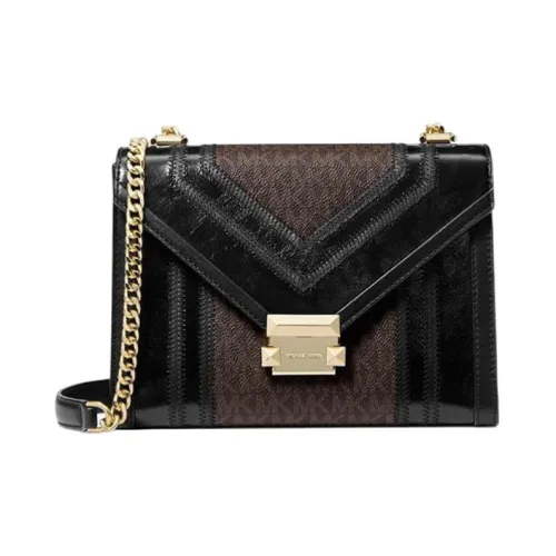 MICHAEL KORS Whitney Canvas Envelope Bag Shoulder Bag Crossbody Bag Women's Black