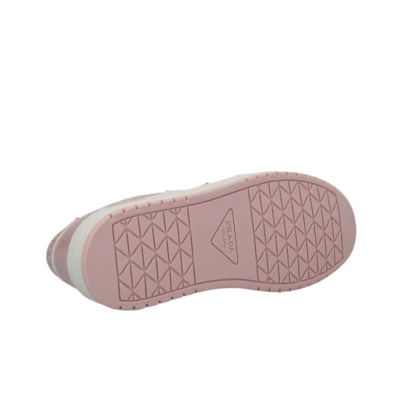 PRADA Downtown Leather Sneakers 'White Pink' Women's-3