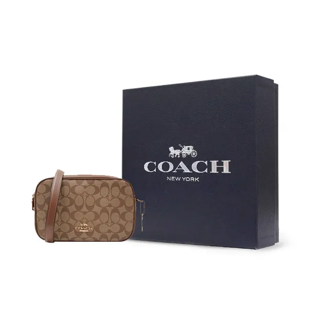 COACH Jes Canvas With Leather Camera Bag, Shoulder Bag Medium Size Women's-6