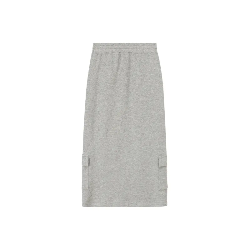 CHUU Casual Long Skirts Women's Gray-1