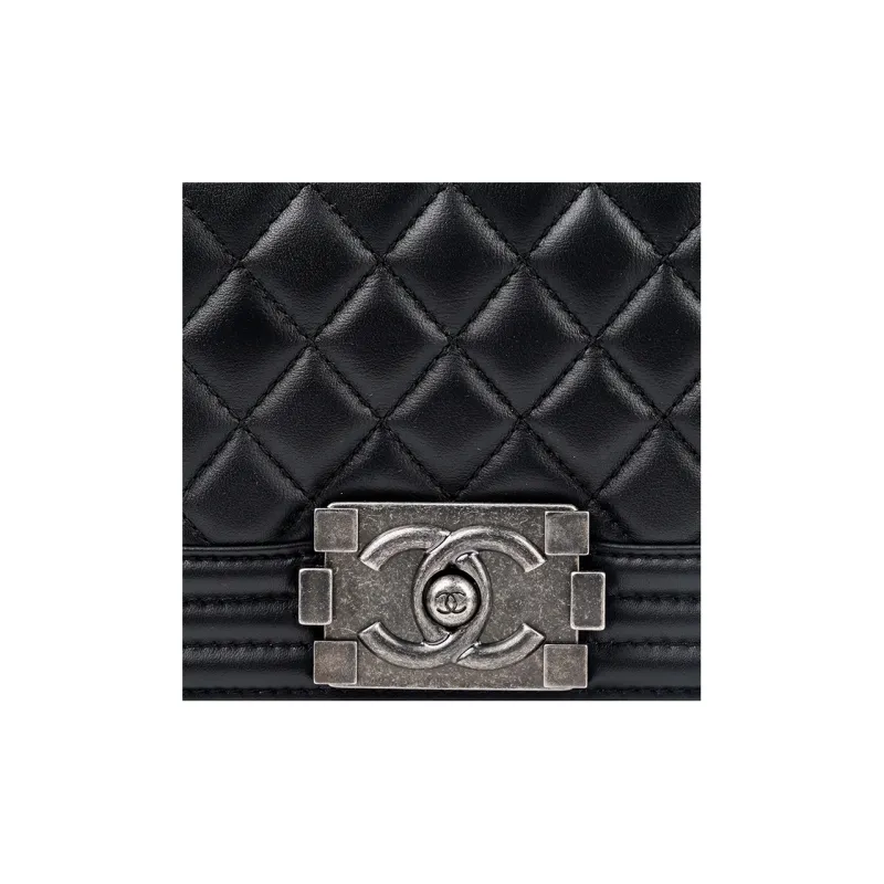 CHANEL Leboy Calfskin Flap Crossbody Bag Shoulder Bag Trumpets Women's Black-4