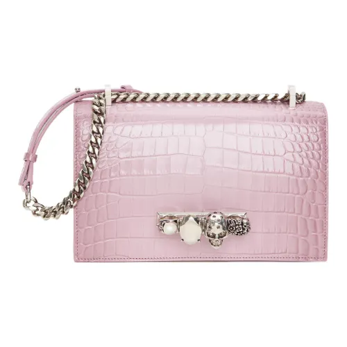 Alexander McQueen beige Crocodile Calfskin Crossbody Bag, Shoulder Bag Women's Pink