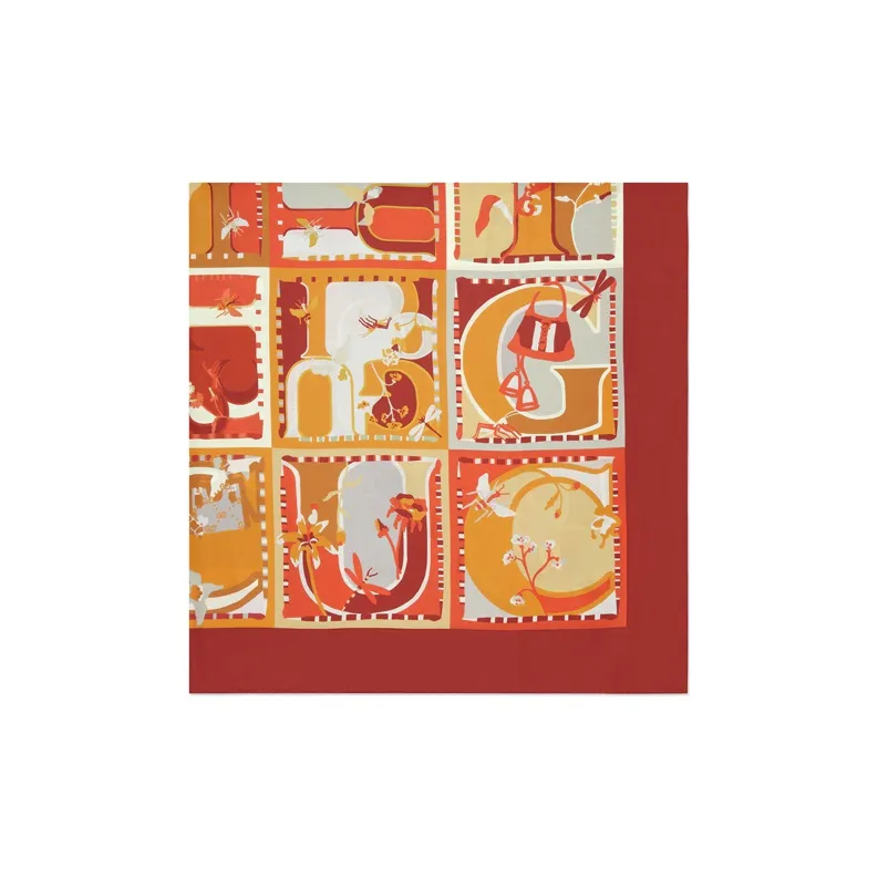 GUCCI Silk Scarves Women's Orange-1
