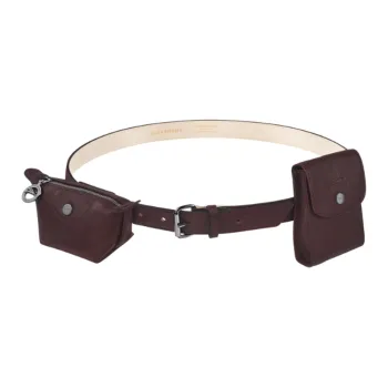 LONGCHAMP Minimalist Style Fashion Trend Elegant Pin Buckle Belt Women's Deep Red Width: 2.5cm