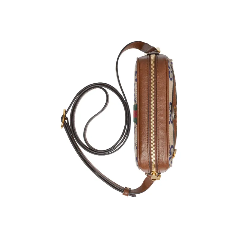 GUCCI Ophidia Canvas With Leather Camera Bag Shoulder Bag Crossbody Bag Mini Women's Blue/Brown-5