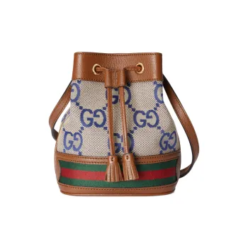 GUCCI Ophidia Canvas With Leather Bucket Bags Crossbody Bag, Shoulder Bag Women's