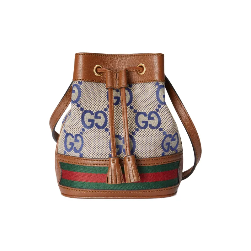 GUCCI Ophidia Canvas With Leather Bucket Bags Crossbody Bag, Shoulder Bag Women's-0