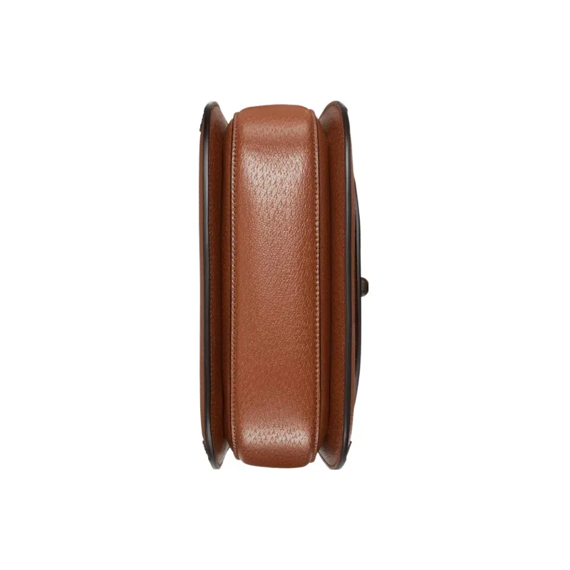 GUCCI Bamboo 1947 Canvas With Leather Shoulder Bag Crossbody Bag Handbag Small Size Women's Blue/Brown-7