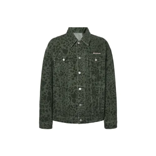 ROCAWEAR Denim Jackets Unisex Green Base With Spots