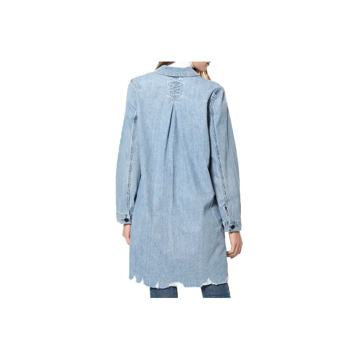 Levis Trench Coats Women's Blue-1