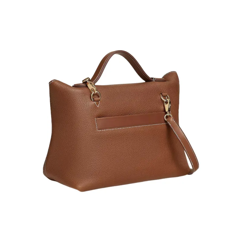 HERMES 24/24 Barenia Faubourg Saddle Leather One Shoulder Handbag Women's Light Yellow Umber-2