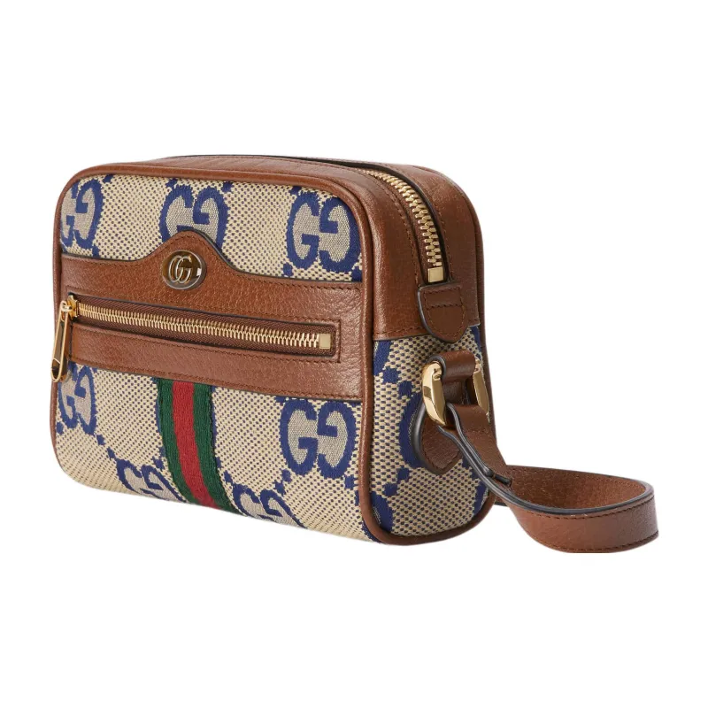 GUCCI Ophidia Canvas With Leather Camera Bag Shoulder Bag Crossbody Bag Mini Women's Blue/Brown-1