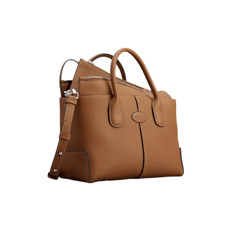 TOD'S Logo Embossed Zipped Small Tote Bag-1