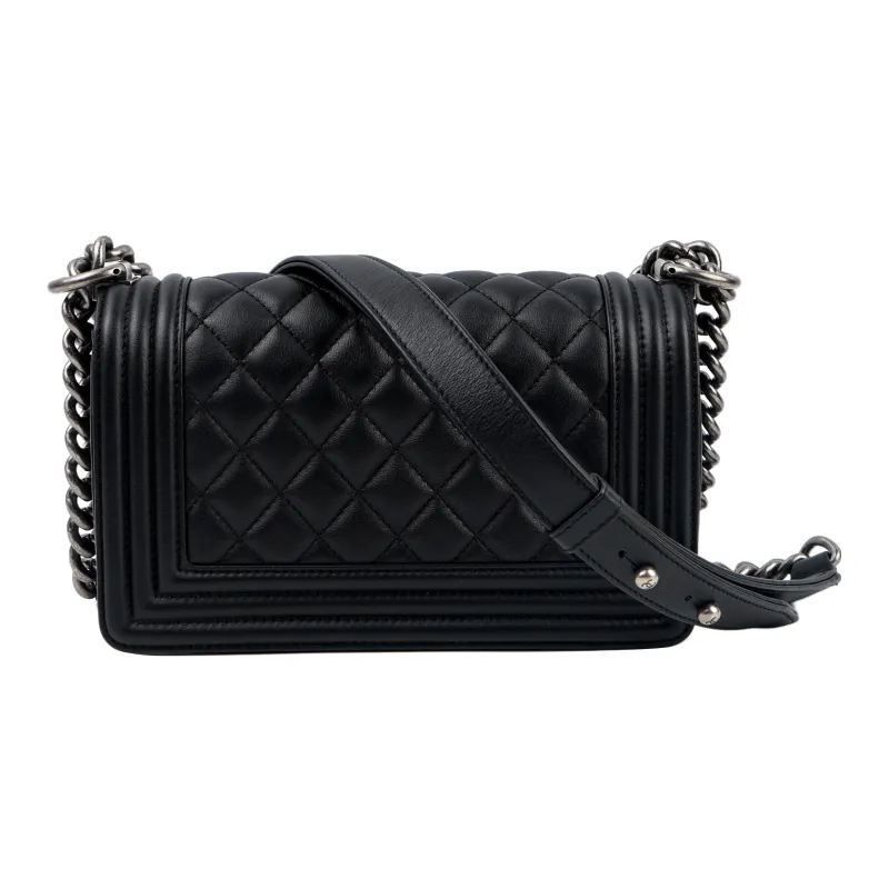 CHANEL Leboy Calfskin Flap Crossbody Bag Shoulder Bag Trumpets Women's Black-2