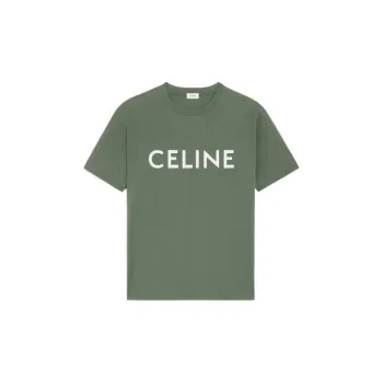 CELINE T Shirt Men's Cream Green