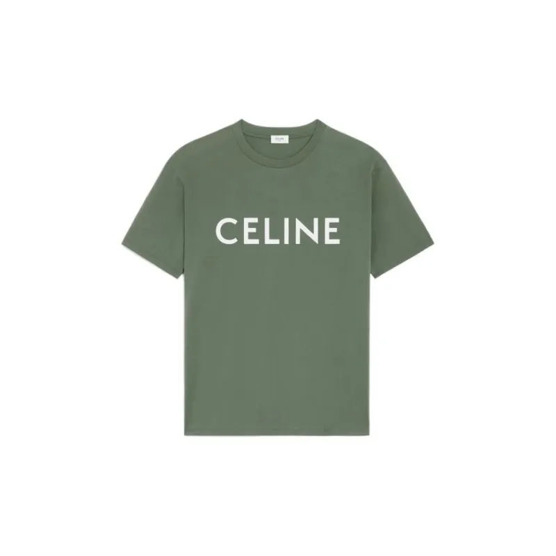CELINE T Shirt Men's Cream Green-0