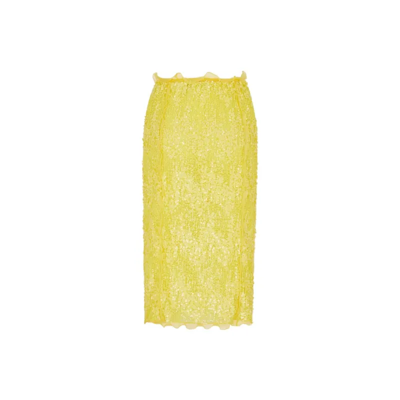 FENDI Casual Long Skirts Women's Yellow-1