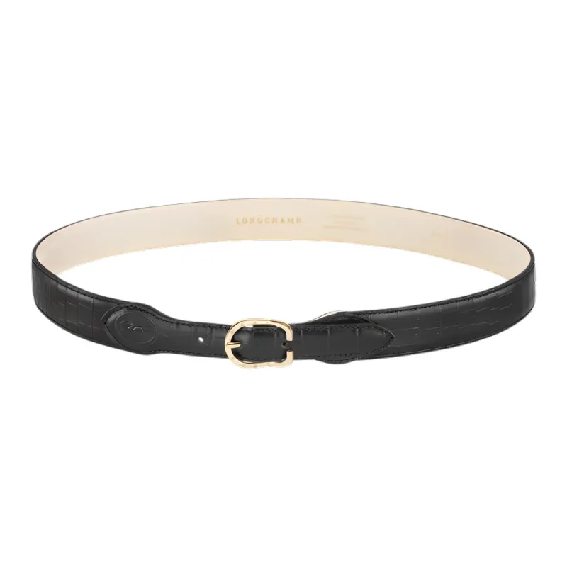 LONGCHAMP Fashion Minimalist Style Pin Buckle Belt Women's Black Width: 3cm-0