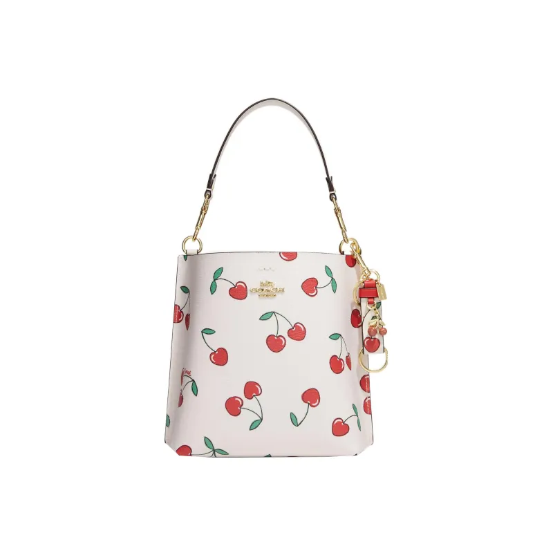 COACH Trigger Coated Canvas With Smooth Leather Bag Accessory Women's White-2