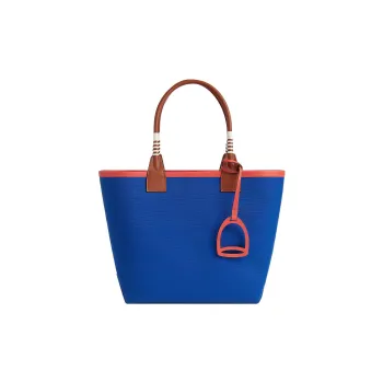 HERMES Steeple Canvas With Swift Calfskin Canvas Bag Handbags Regular Women's Billiard Blue/Copper Red/Orange Red