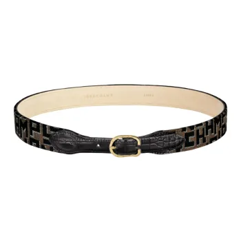 LONGCHAMP Fashion Classic Pin Buckle Belt Women's Black Width: 3cm