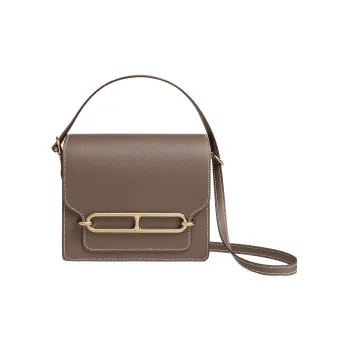 HERMES Roulis Evercolor Calfskin Pig Nose Bag Handbag Shoulder Bag Crossbody Bag Mini Women's 18 Etoupe Elephant Gray