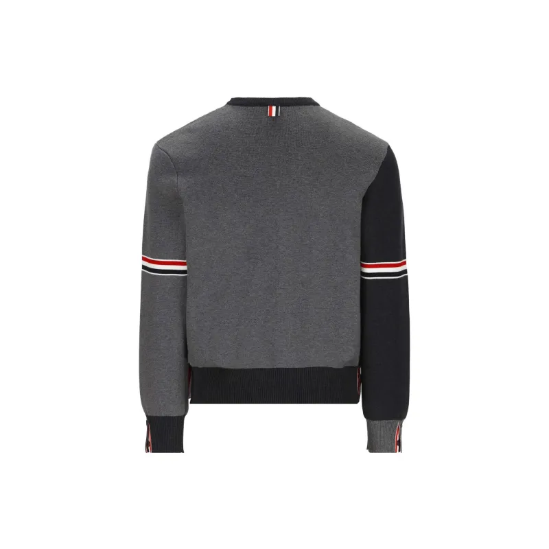 THOM BROWNE Color Block Crewneck Sweater-1